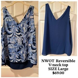 Lilly Pulitzer Blue and White Reversible Tank Top